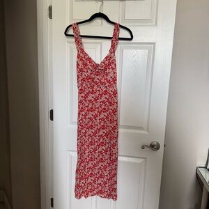 Zara Red Floral Midi Dress